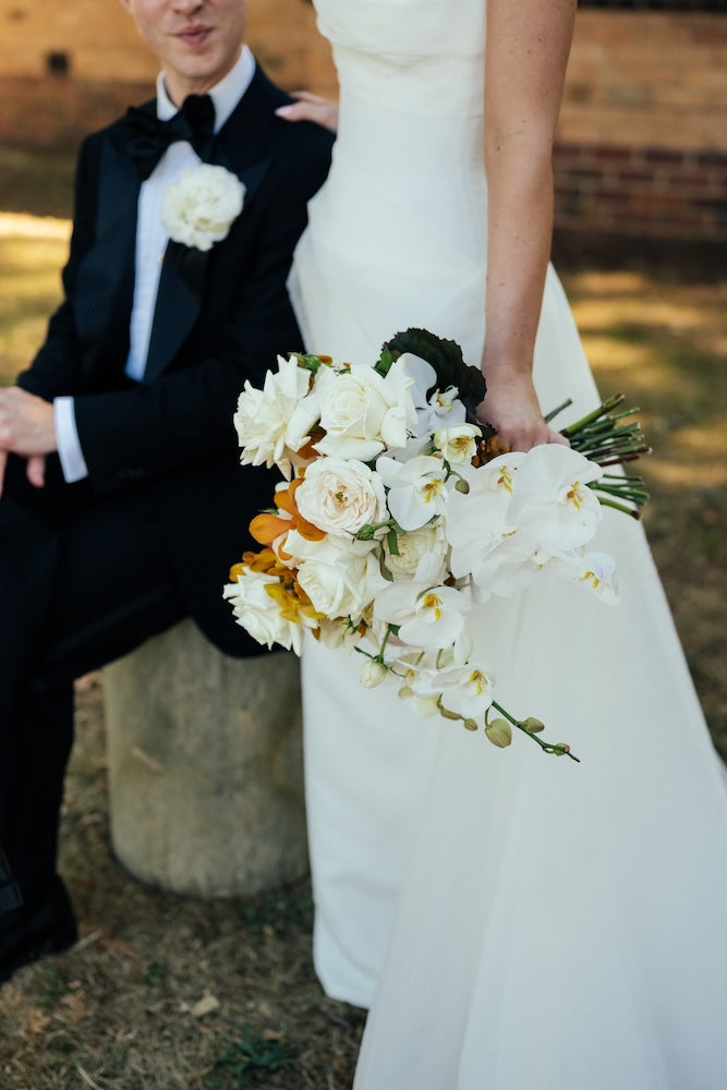 pretty bride at Mornington Peninsula wedding florist