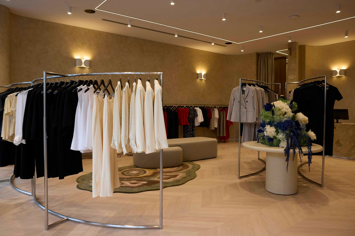 Perri Cutten Armadale flagship store interior with bespoke floral installation by Victoria Whitelaw