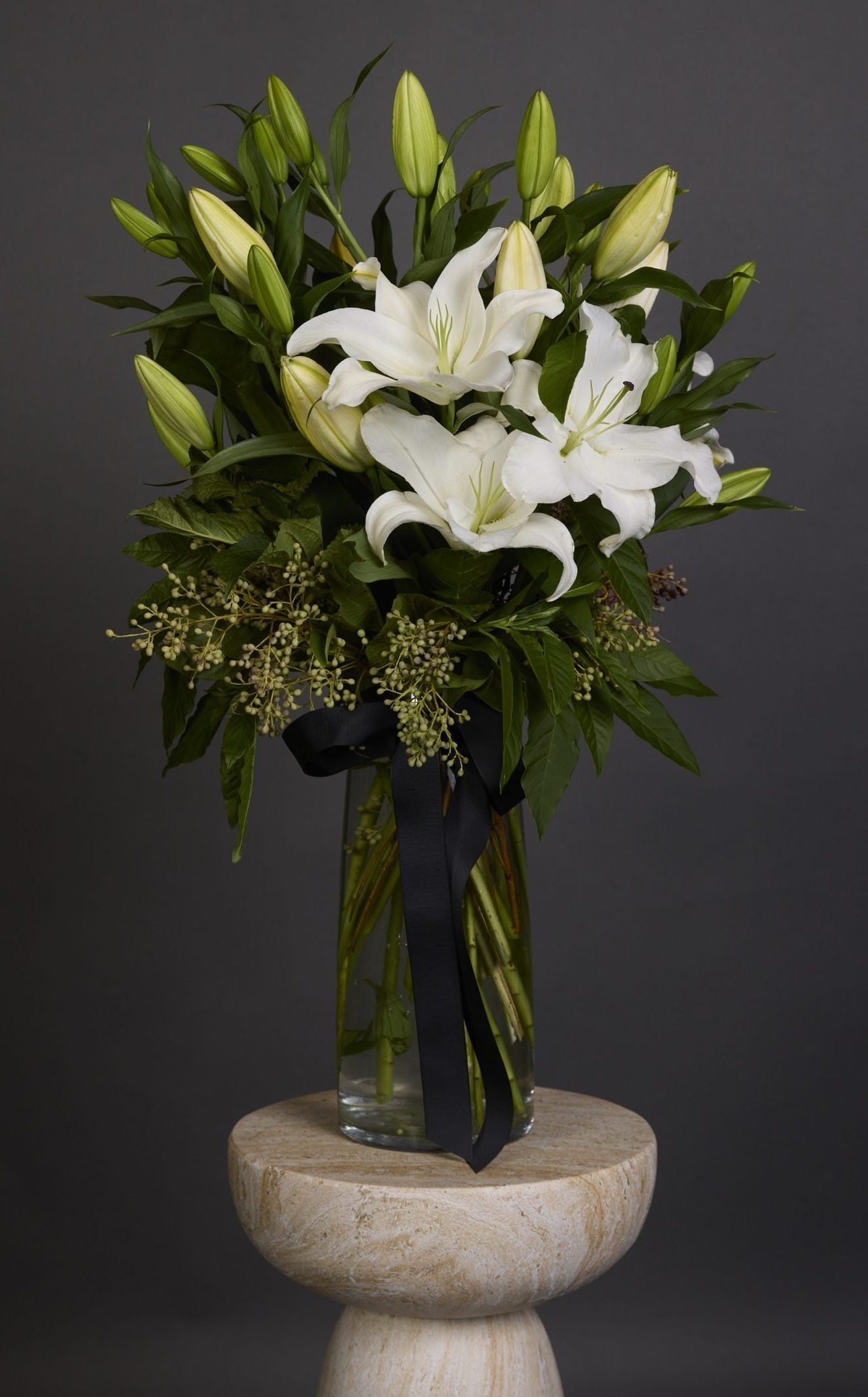 Pure white sympathy bouquet for heartfelt condolences