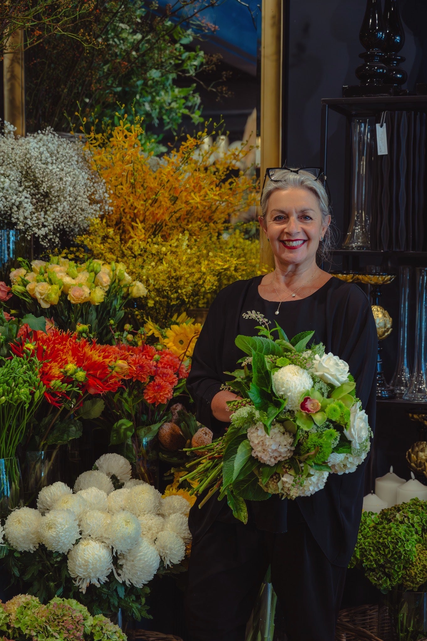 Luxury flower arrangement by Victoria Whitelaw, handcrafted at the South Yarra boutique and delivered locally in Melbourne