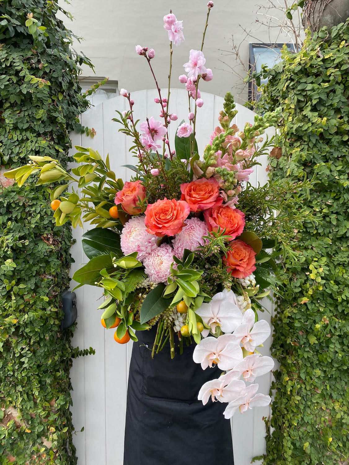 Thoughtful thank you flower arrangement with seasonal blooms