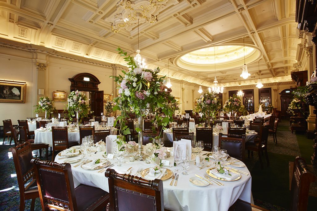 Decorative floral arrangement in soft tones