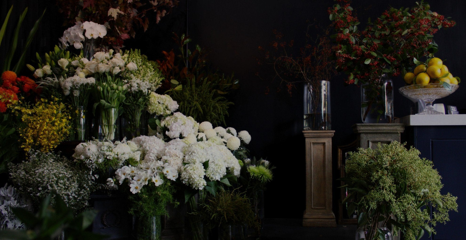 Decorative floral arrangement in soft tones