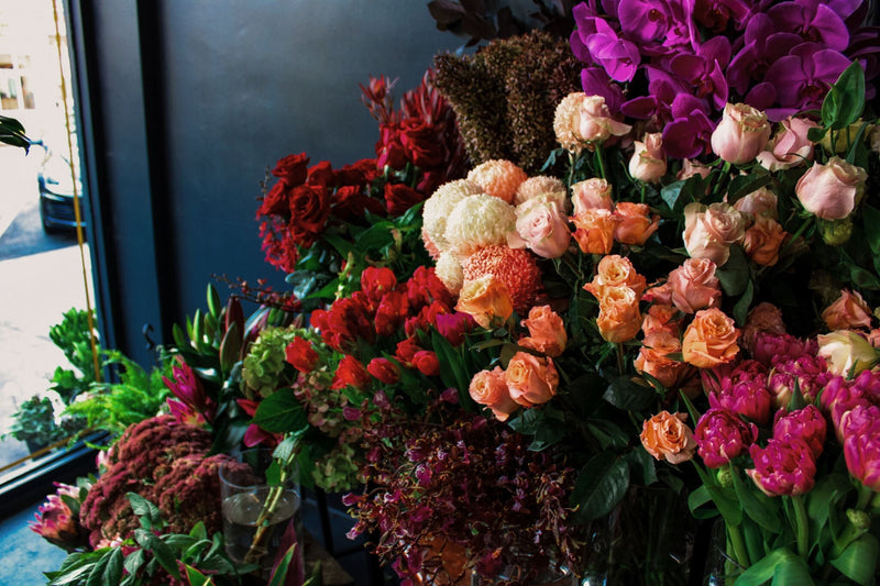 Decorative floral arrangement in soft tones