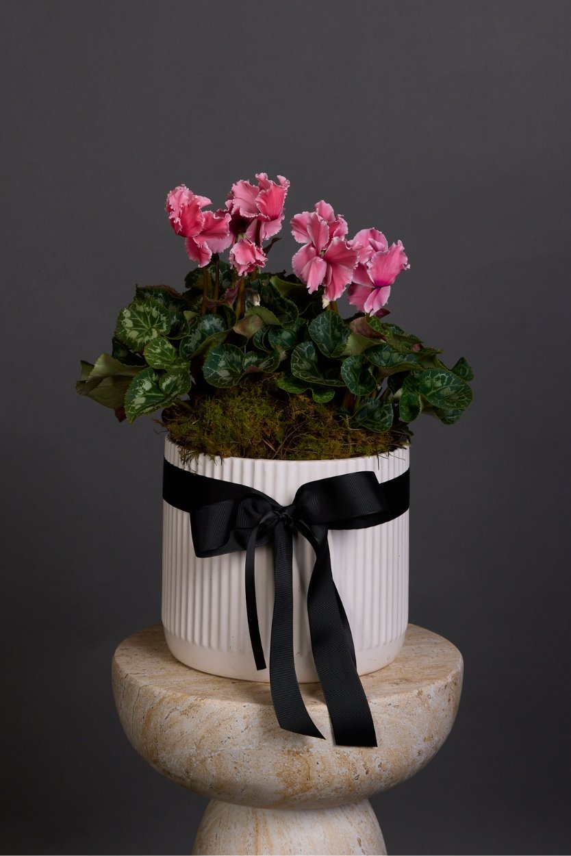 Decorative floral arrangement in soft tones