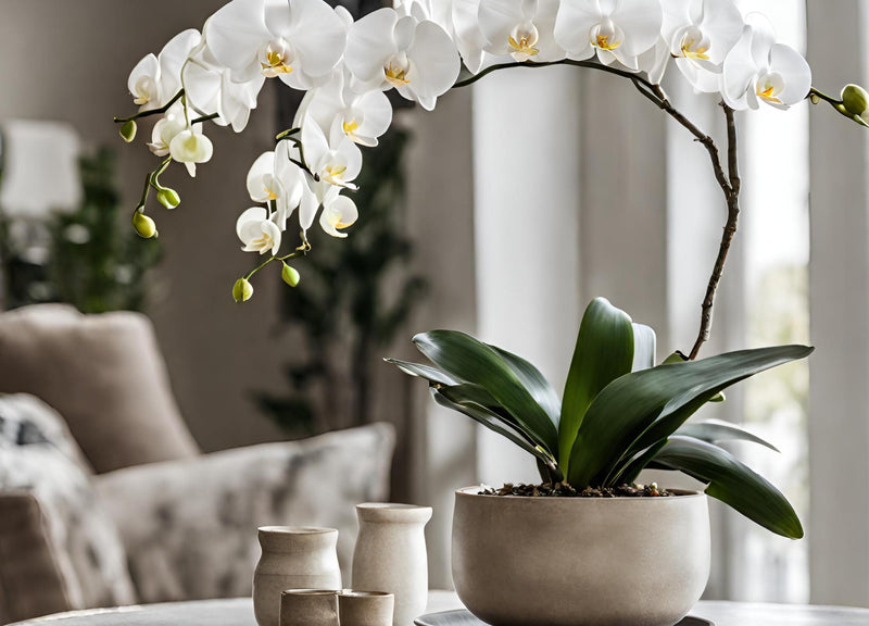 Decorative floral arrangement in soft tones